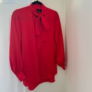 Red BCBGMAXAZRIA long sleeve blouse